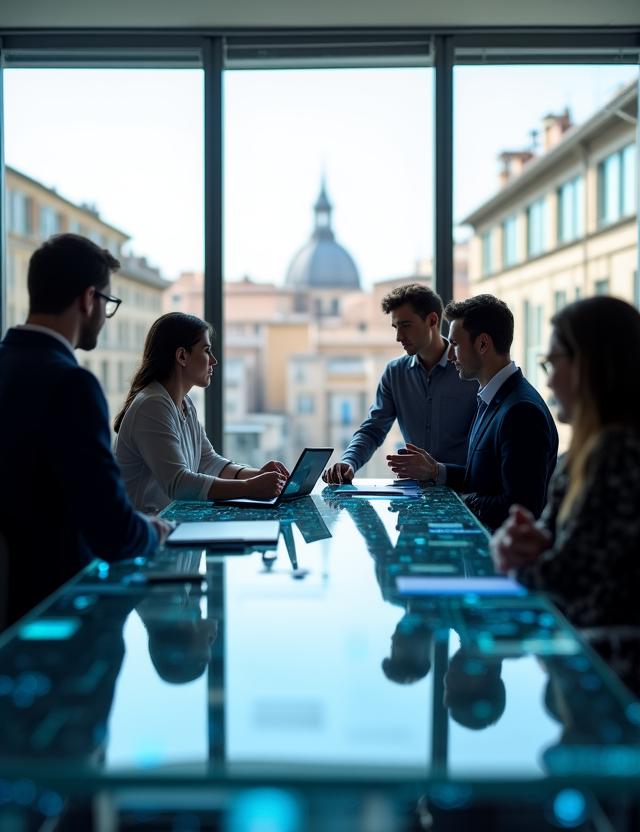 Il team di Lynx Analytics al lavoro nella sede di Roma